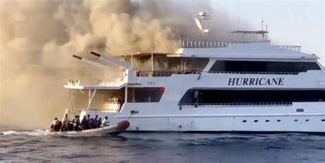 Three British tourists missing after a boat caught fire off Egypt’s Red Sea coast, authorities say
